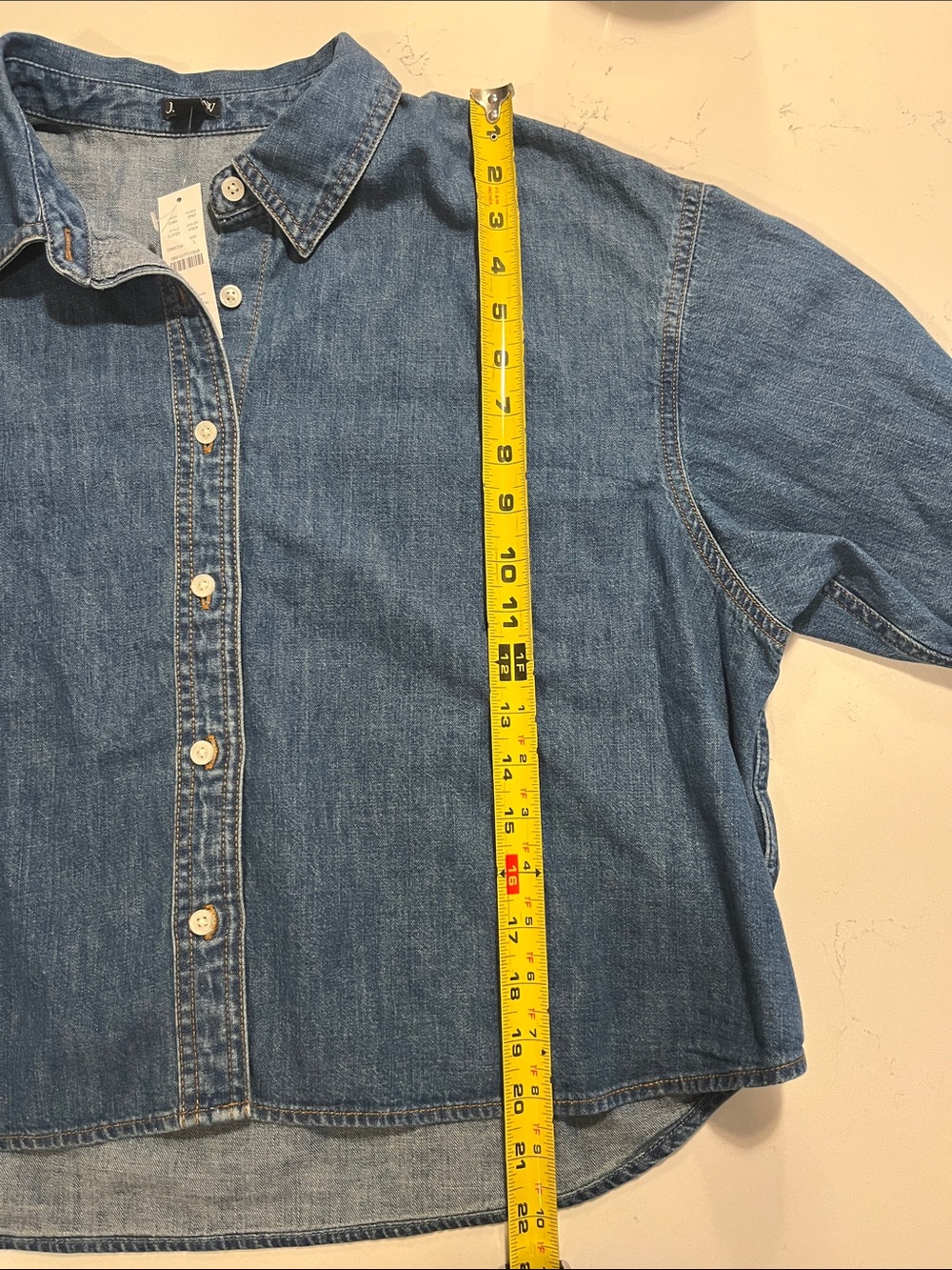 NWT J.Crew Étienne cropped button-up shirt in chambray - Picture 5 of 5